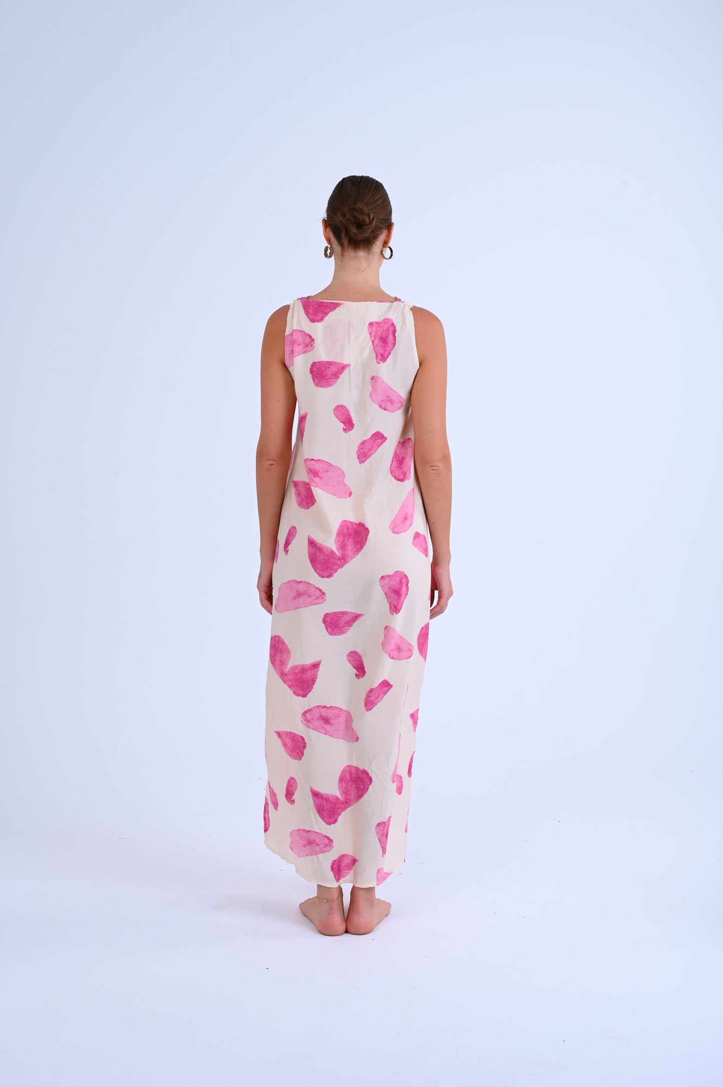 Pink leaves beach dress