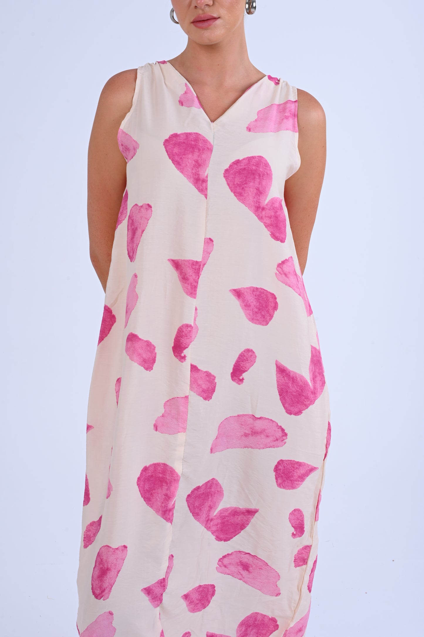 Pink leaves beach dress
