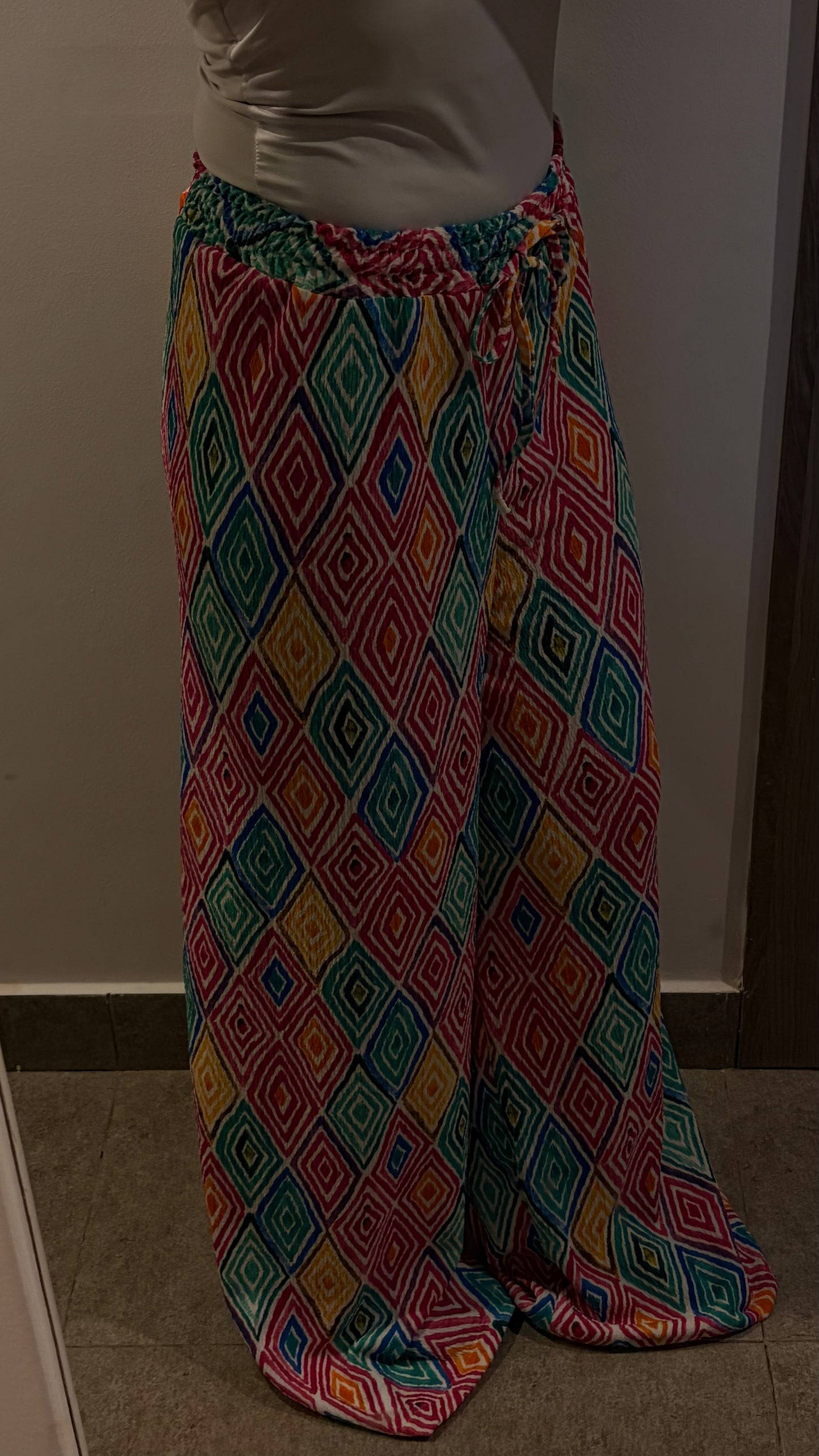 mosaic wide leg pants