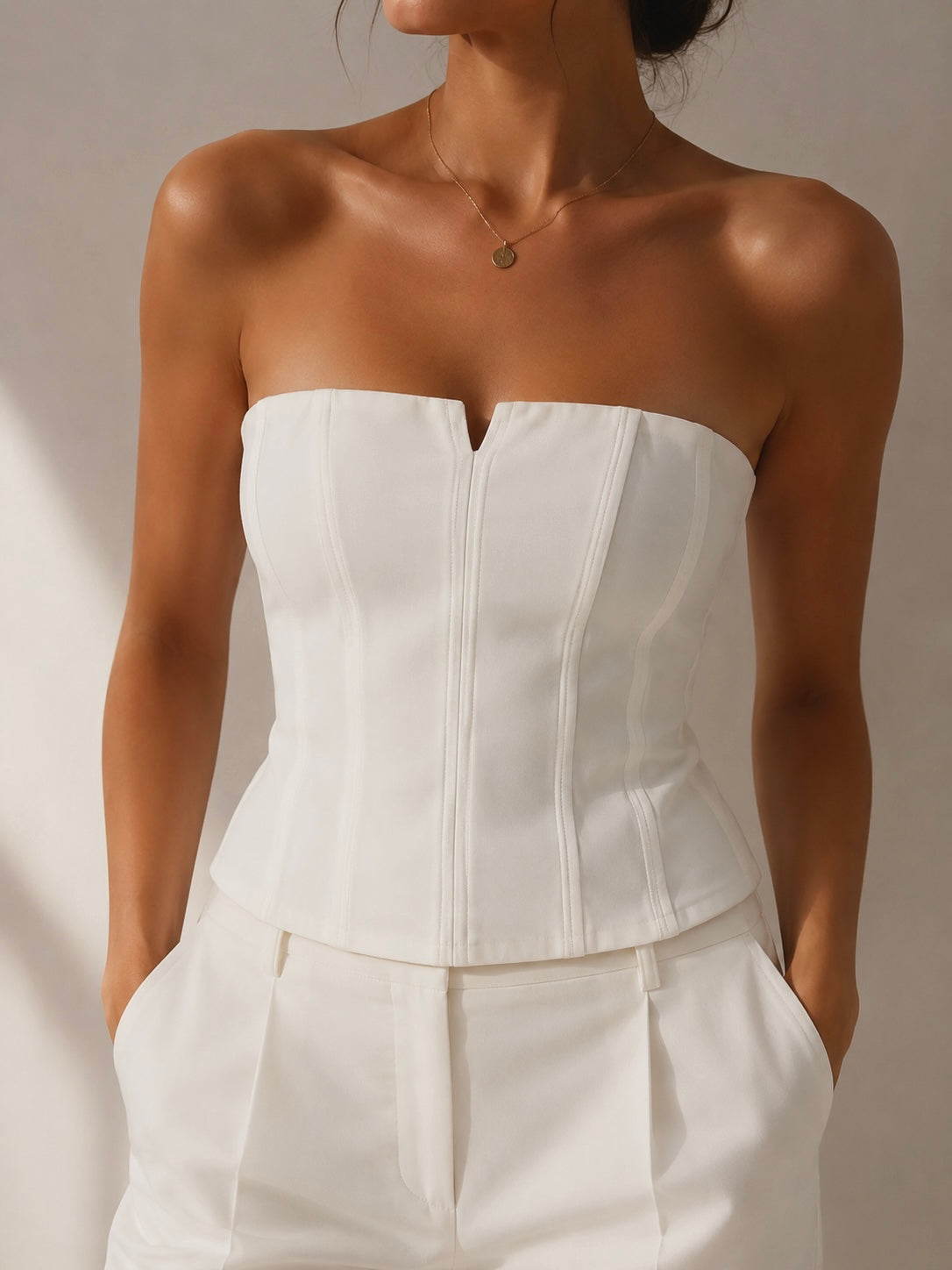 white corset top