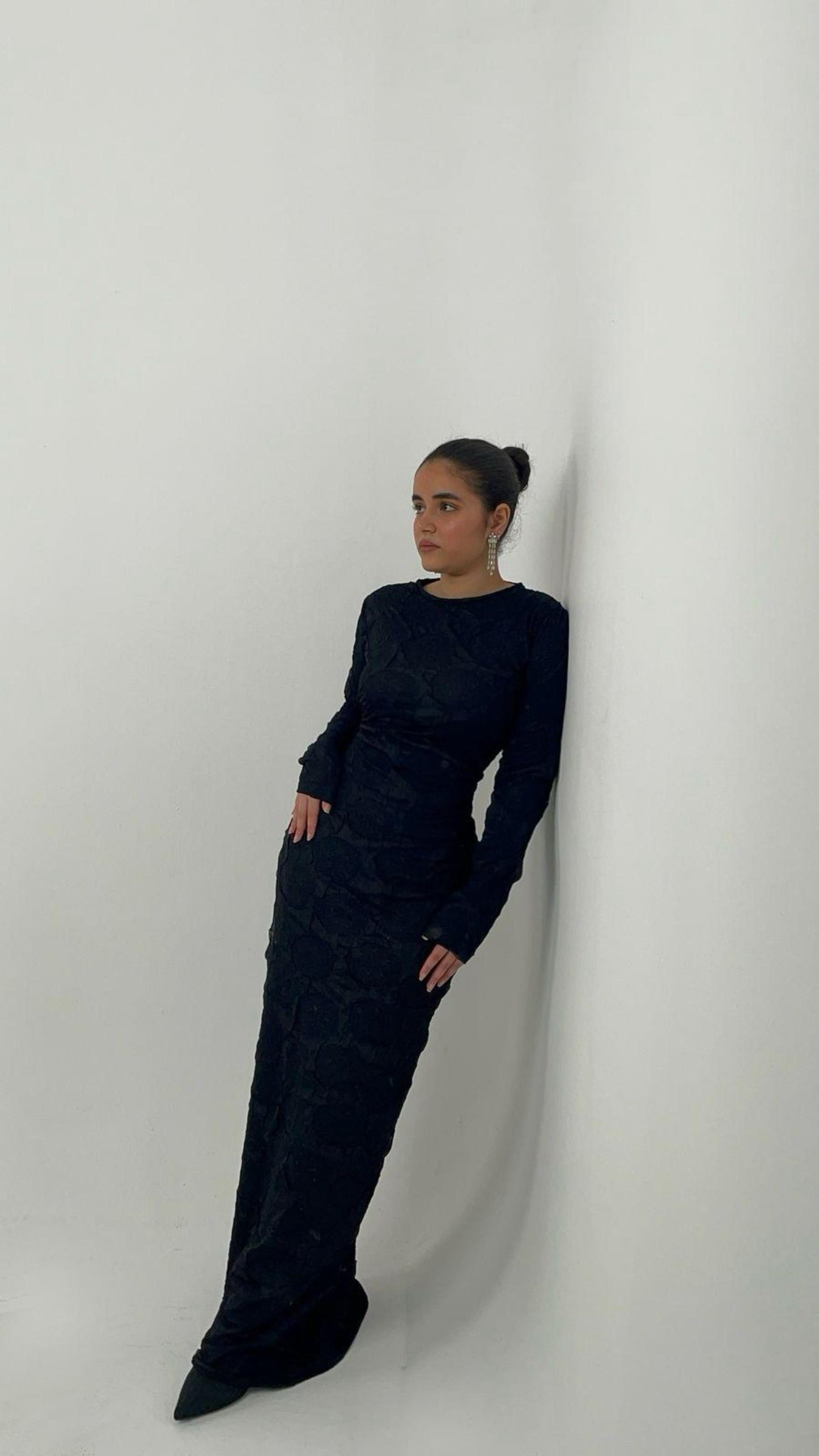 Textured bodycon maxi dress