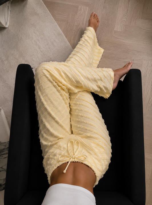 Textured wide pants