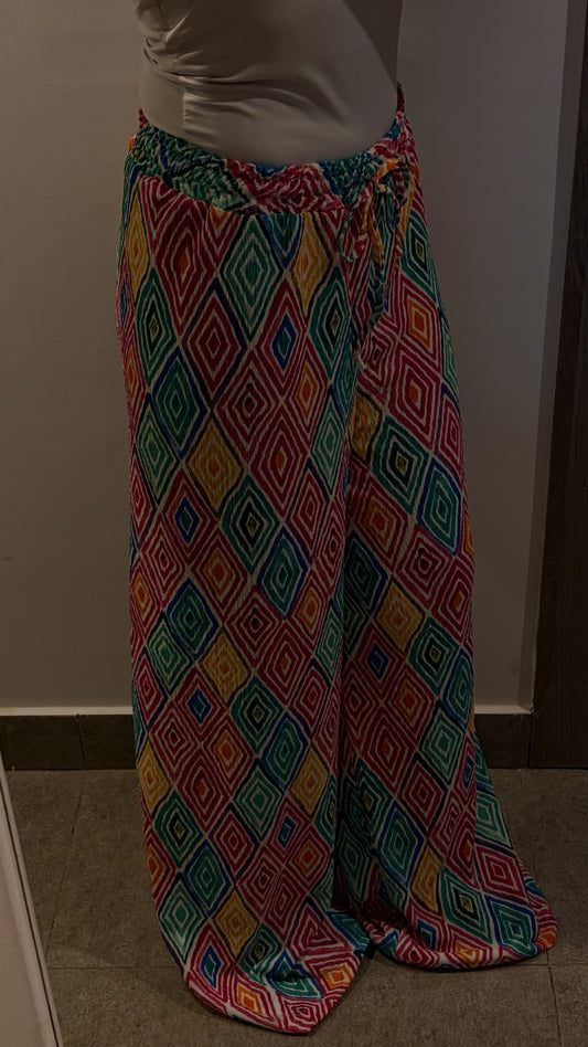 mosaic wide leg pants