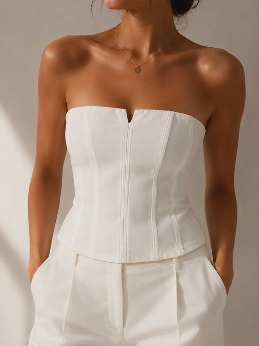 white corset top