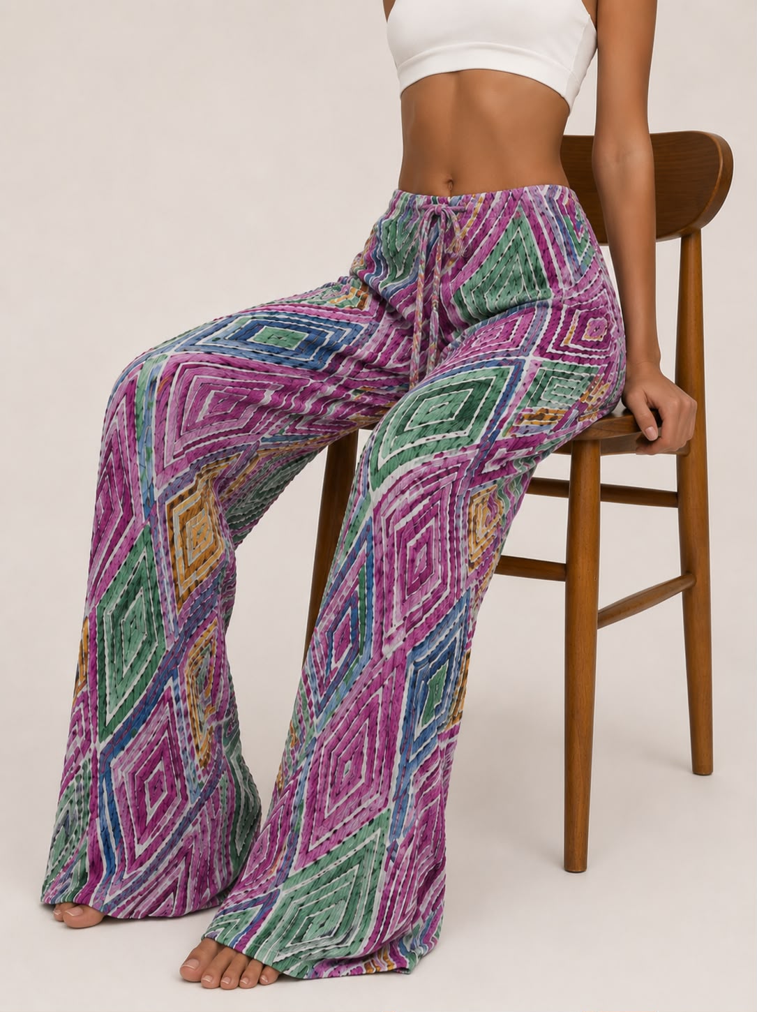 mosaic wide leg pants